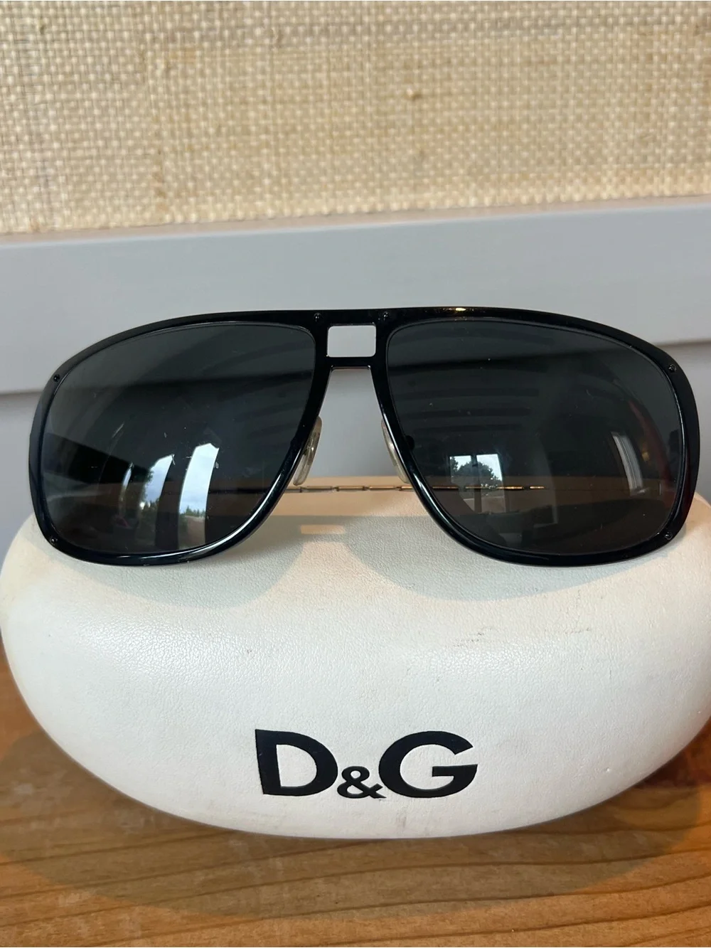 D&G Black and Gold Aviator Sunglasses Accent